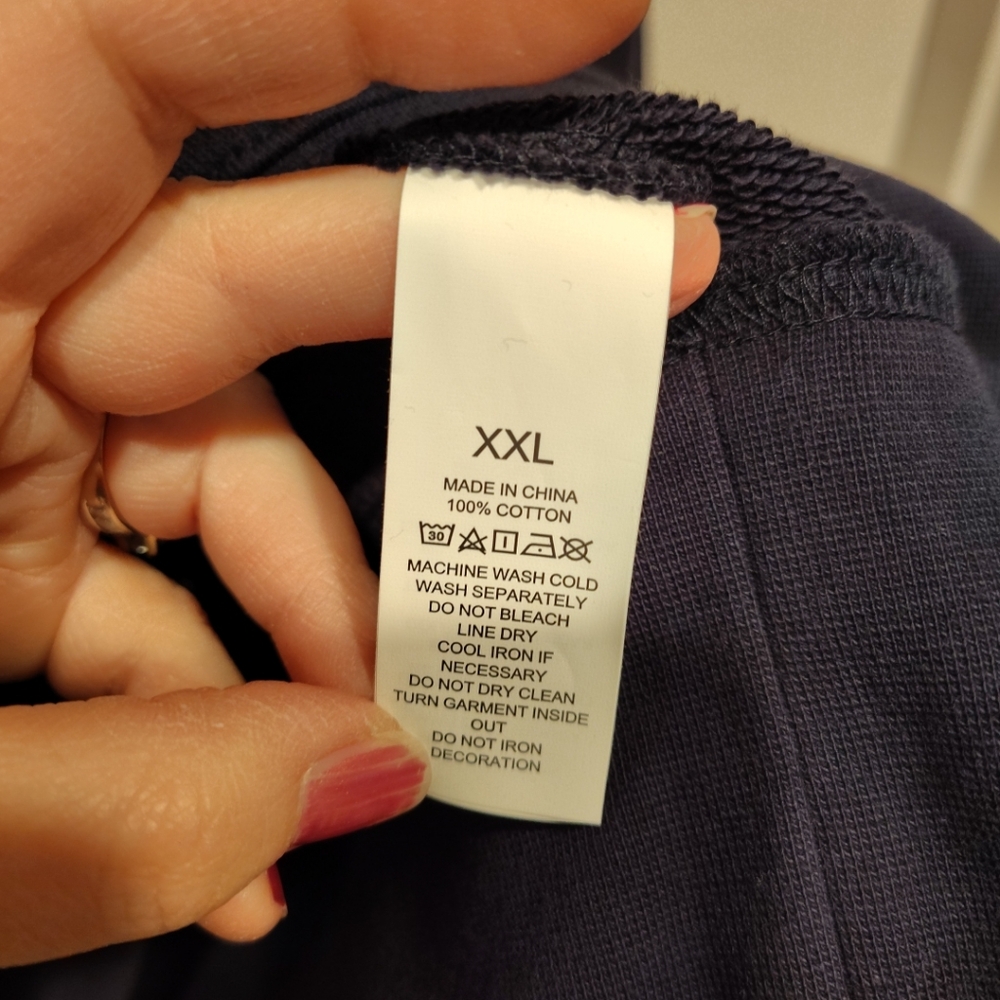 Kate Spade New York Women's Navy Ruffle Detail Graphic Logo Sweatshirt Sz XXL - Picture 4 of 6